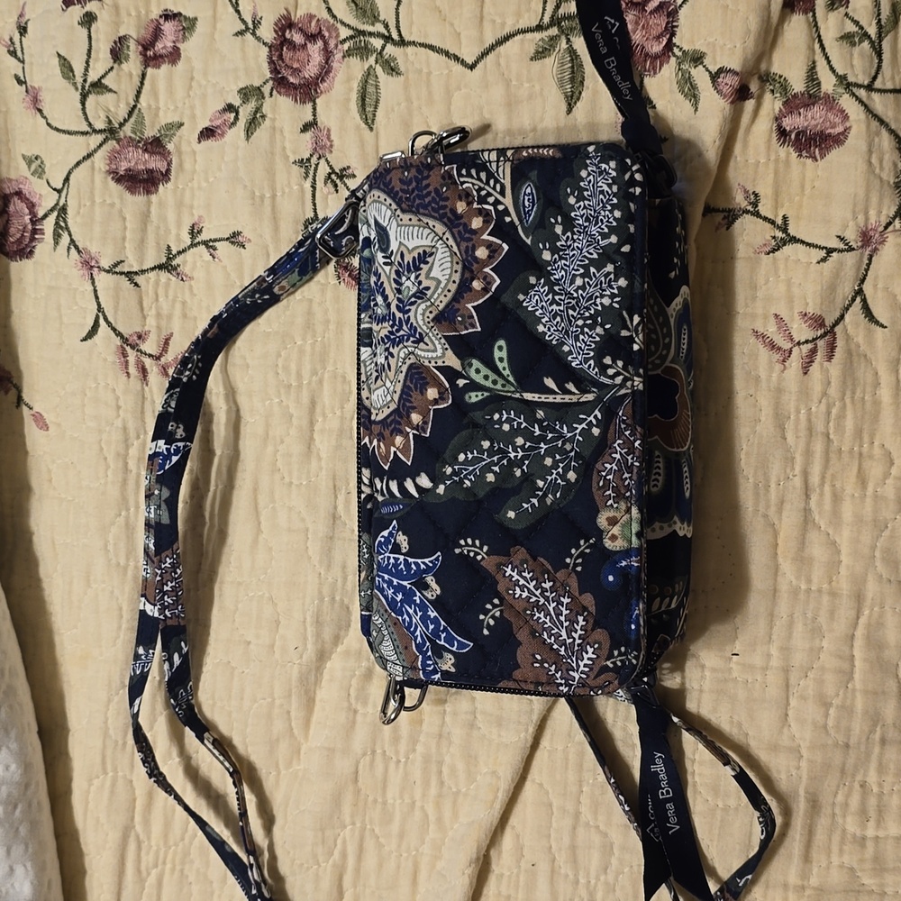 Vera Bradley RFID All In One Crossbody Bag Java Navy Camo